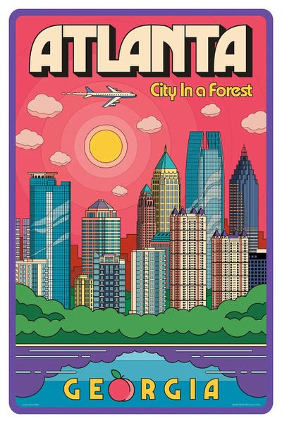 Atlanta: Atlanta Pop Art Travel Poster by Jim Zahniser
