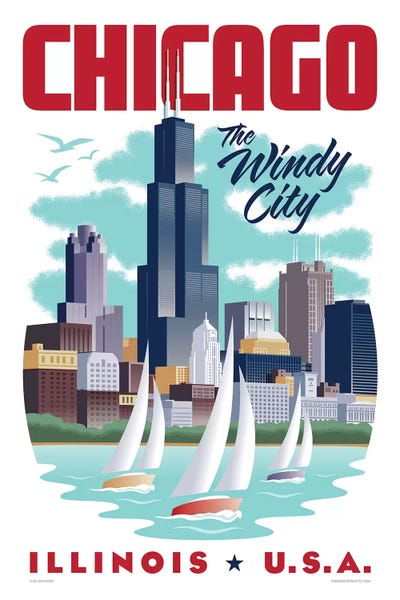 Chicago Posters: Chicago Travel Poster by Jim Zahniser
