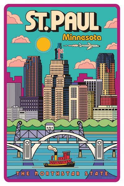 Jim Zahniser: St. Paul Pop Art Travel Poster by Jim Zahniser