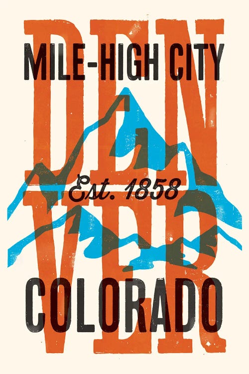 Denver Letterpress Style Poster by Jim Zahniser wall art