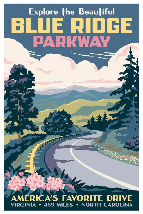 Blue Ridge Parkway Travel Poster by Jim Zahniser wall art