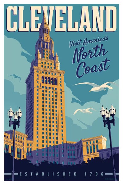 Ohio: Cleveland Travel Poster by Jim Zahniser