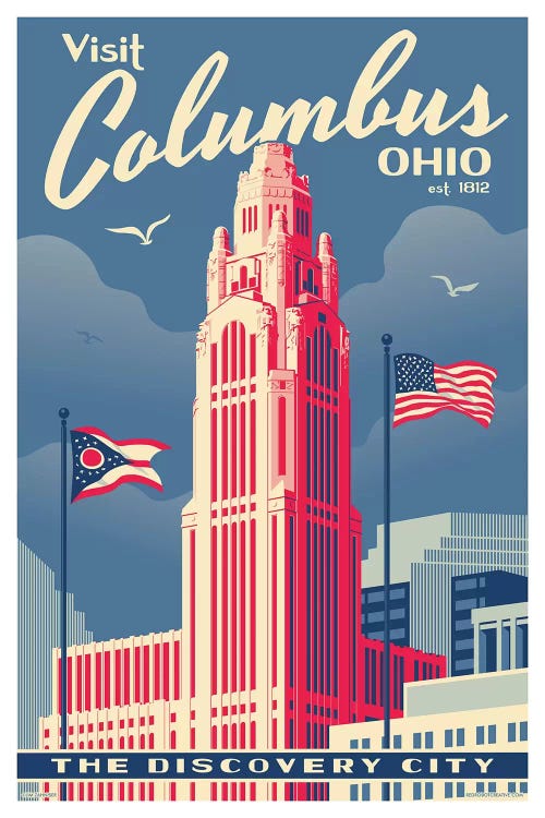 Columbus Travel Poster by Jim Zahniser wall art