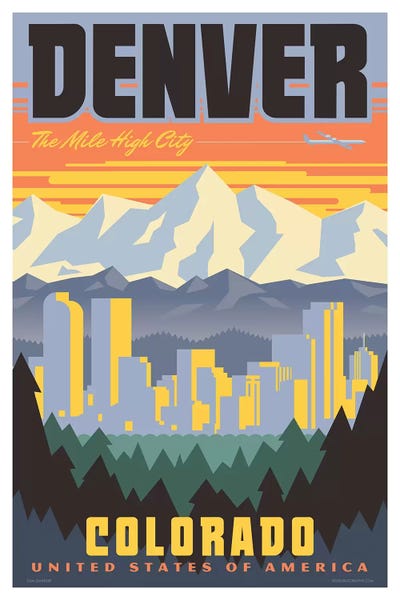 Colorado: Denver Travel Poster by Jim Zahniser