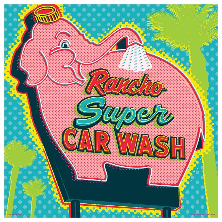 Elephant Car Wash Rancho by Jim Zahniser wall art