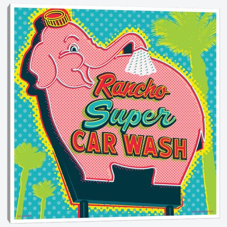 Elephant Car Wash Rancho Canvas Print #JZA17} by Jim Zahniser Canvas Artwork