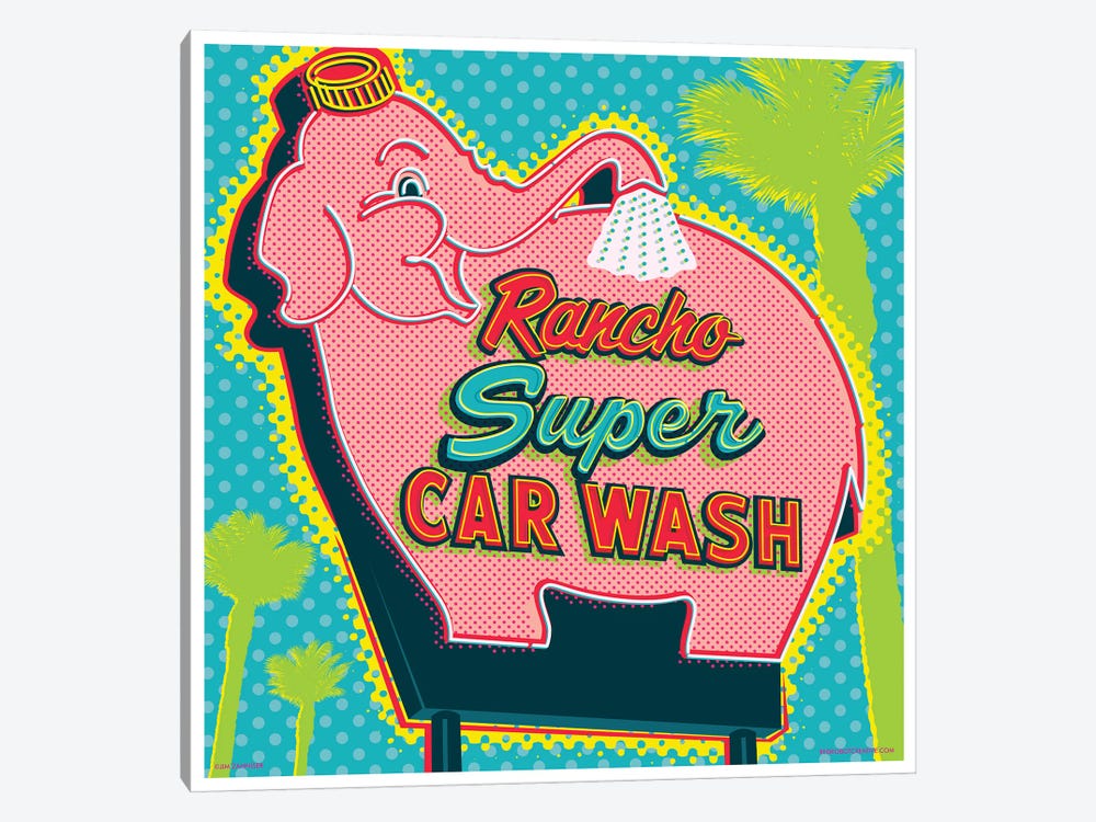 Elephant Car Wash Rancho 1-piece Art Print