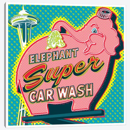Elephant Car Wash Seattle Canvas Print #JZA18} by Jim Zahniser Art Print