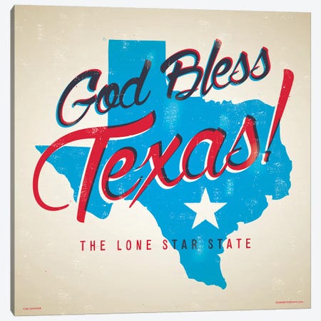 God Bless Texas Poster Canvas Print #JZA20} by Jim Zahniser Canvas Artwork