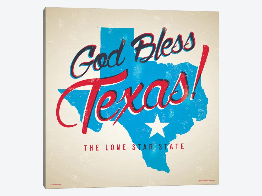 God Bless Texas Poster by Jim Zahniser 1-piece Art Print