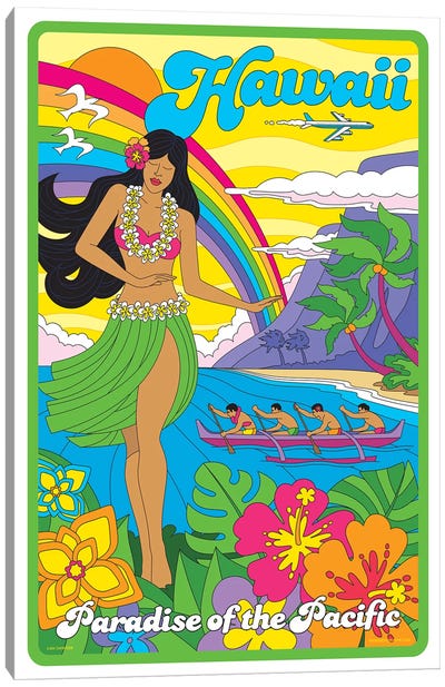 Hawaii Pop Art Travel Poster Canvas Art Print - Retro Redux