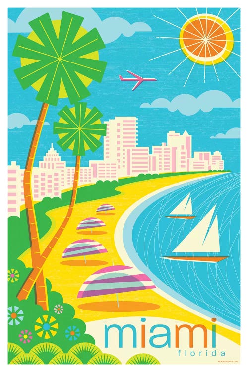 Miami Modern Travel Poster by Jim Zahniser wall art