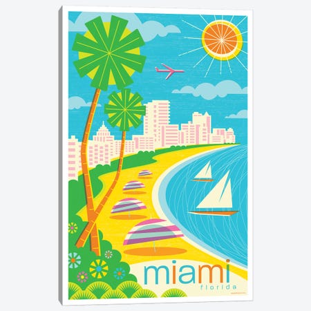 Miami Modern Travel Poster Canvas Print #JZA26} by Jim Zahniser Canvas Art Print