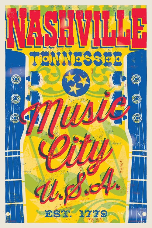 Nashville Music City U.S.A. Poster by Jim Zahniser wall art