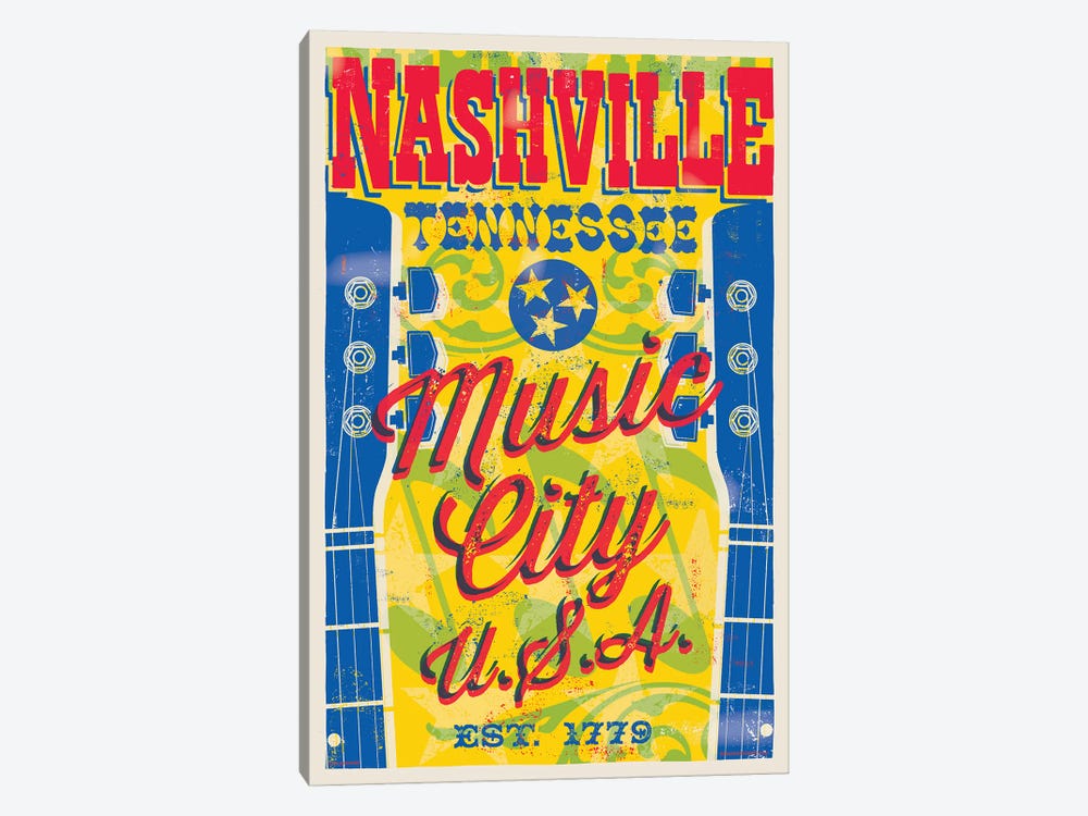 Nashville Music City U.S.A. Poster by Jim Zahniser 1-piece Canvas Print