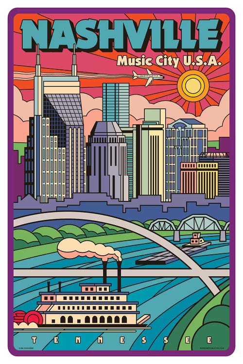 Nashville Pop Art Travel Poster