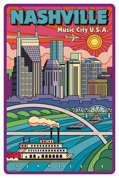 Nashville Pop Art Travel Poster