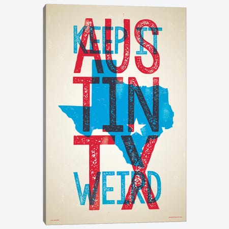 Austin Keep It Weird Poster Canvas Print #JZA2} by Jim Zahniser Canvas Art