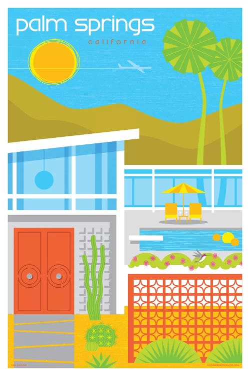 Palm Springs Mid Century House Travel Poster