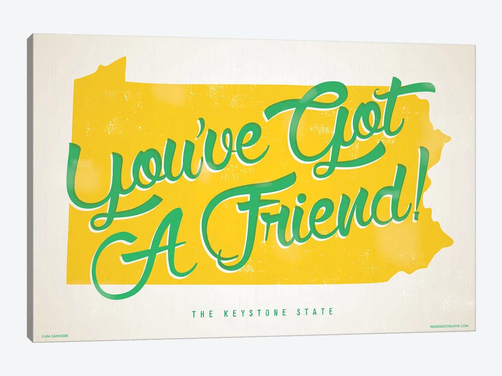 Pennsylvania You've Got A Friend Poster by Jim Zahniser 1-piece Canvas Art