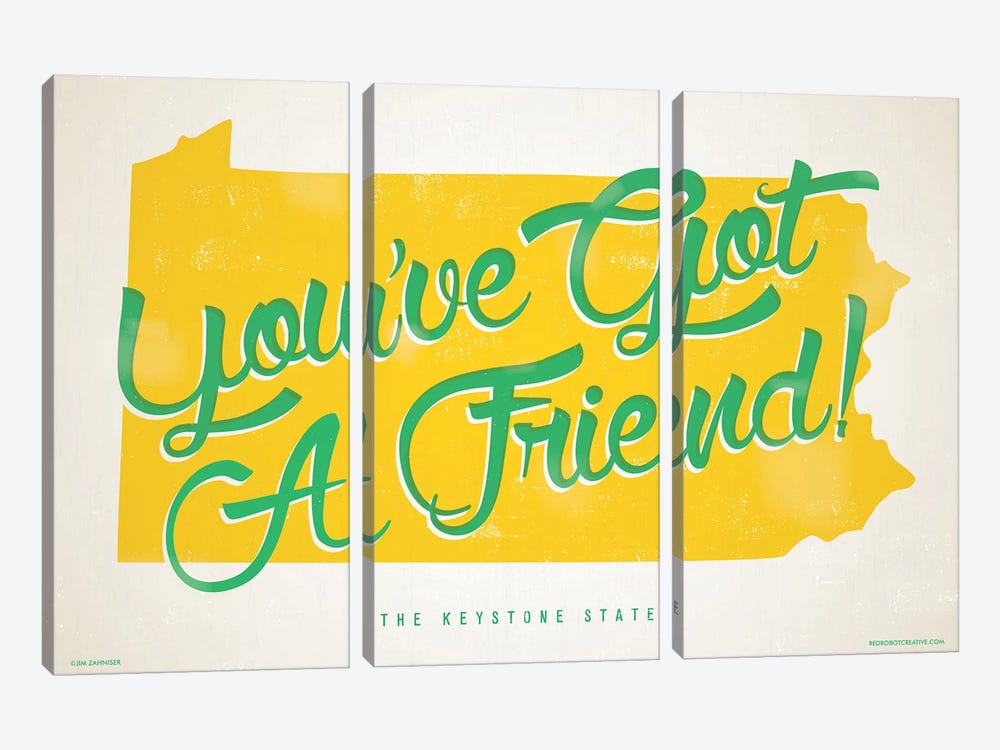 Pennsylvania You've Got A Friend Poster by Jim Zahniser 3-piece Canvas Art