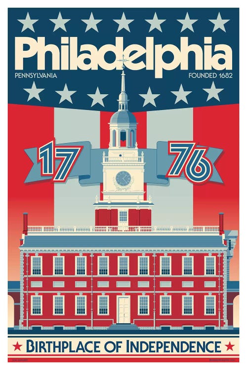 Philadelphia Independence Hall Travel Poster