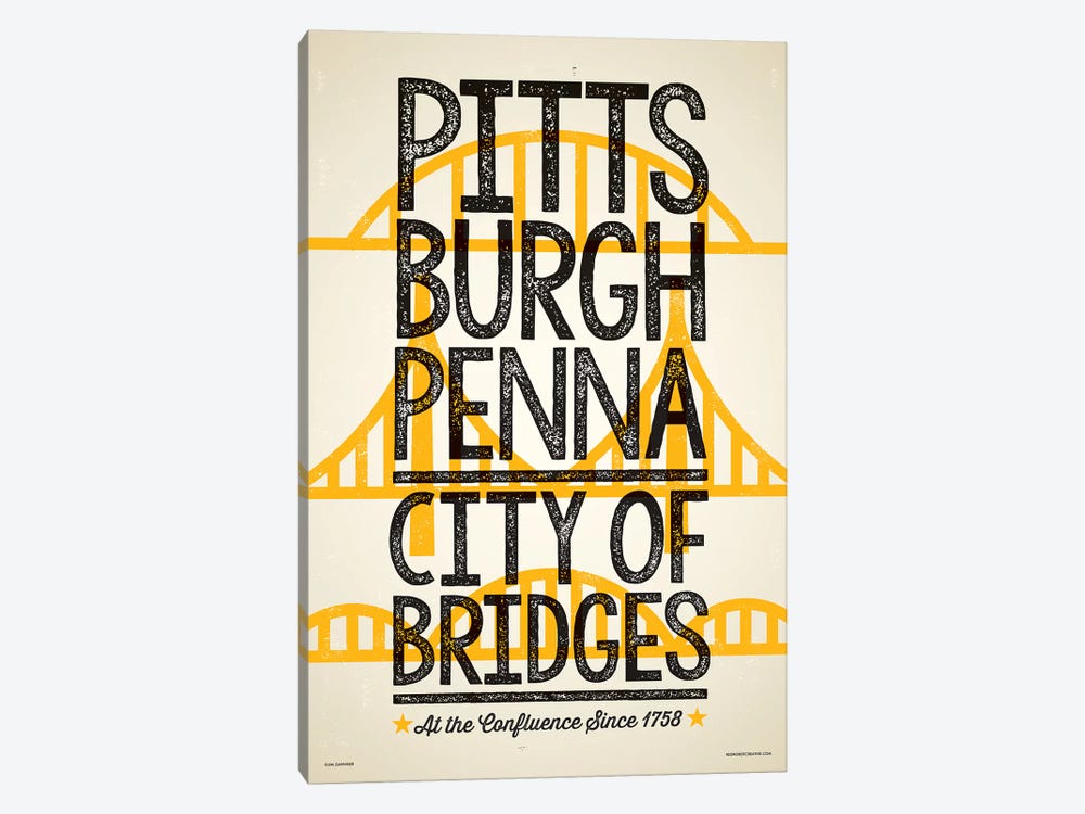 Pittsburgh City of Bridges Poster by Jim Zahniser 1-piece Art Print