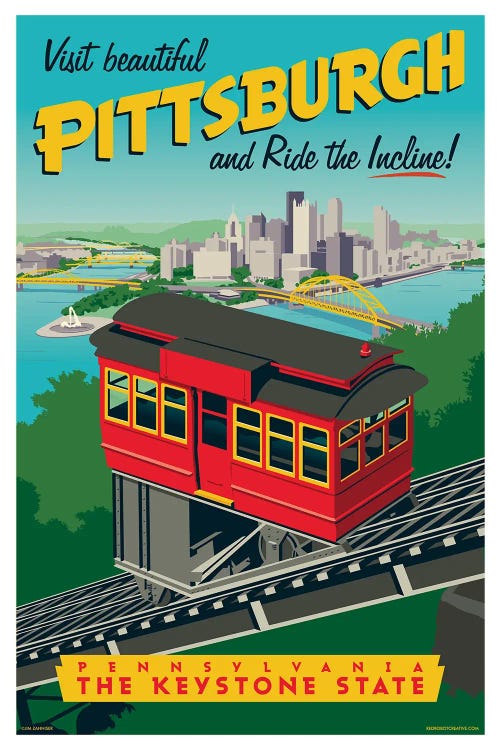 Pittsburgh Incline Travel Poster