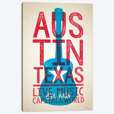 Austin Live Music Capital of the World Canvas Print #JZA3} by Jim Zahniser Canvas Wall Art