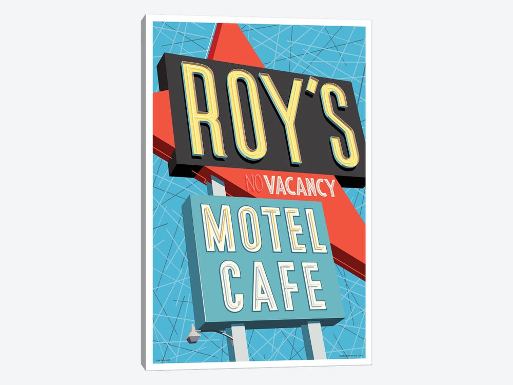Roy's Motel Poster by Jim Zahniser 1-piece Canvas Artwork
