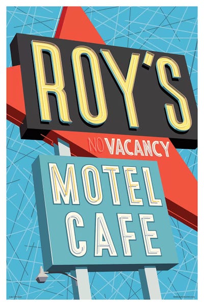 Jim Zahniser: Roy's Motel Poster by Jim Zahniser