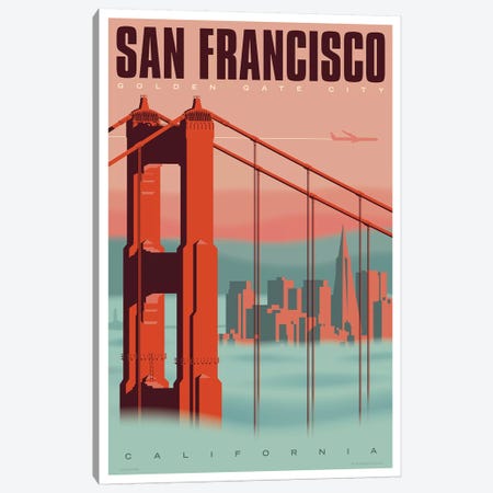 San Francisco Travel Poster Canvas Print #JZA44} by Jim Zahniser Art Print