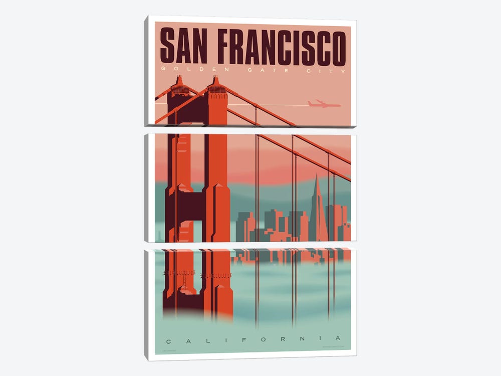 San Francisco Travel Poster by Jim Zahniser 3-piece Art Print