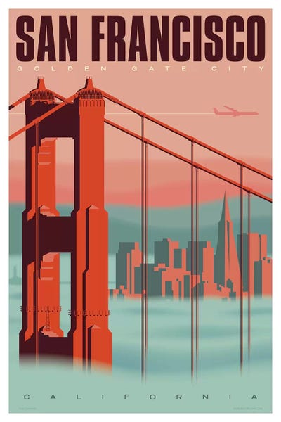 Golden Gate Bridge: San Francisco Travel Poster by Jim Zahniser