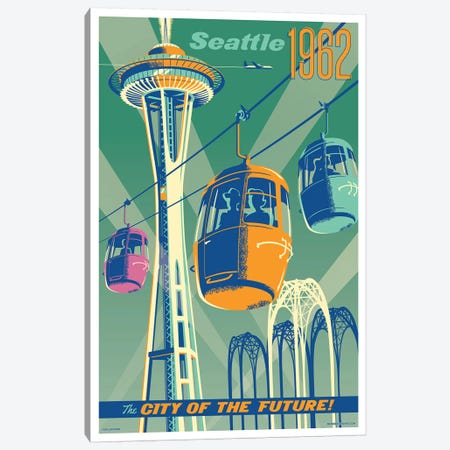 Seattle 1962 Travel Poster Canvas Print #JZA45} by Jim Zahniser Canvas Art Print