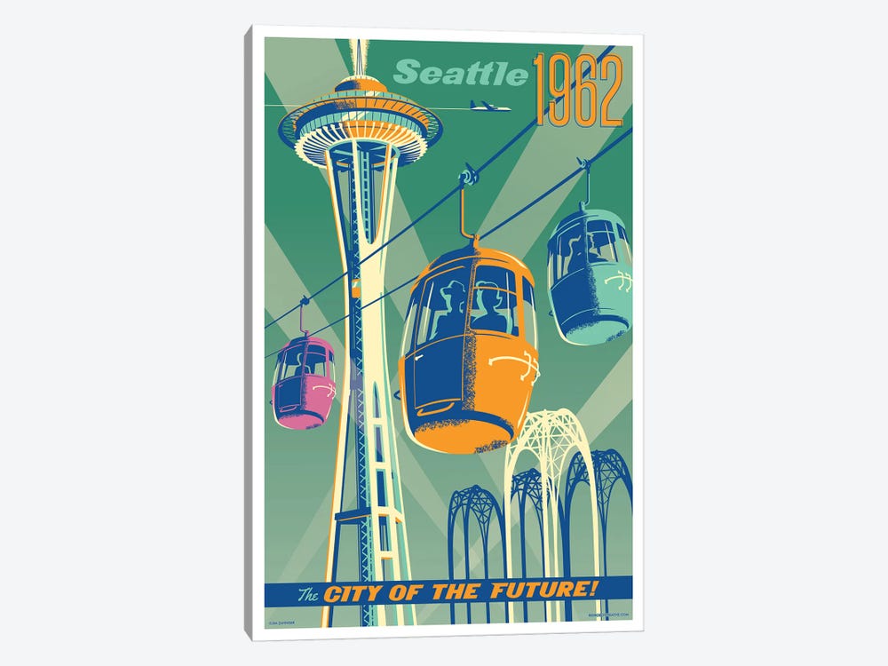 Seattle 1962 Travel Poster by Jim Zahniser 1-piece Canvas Art