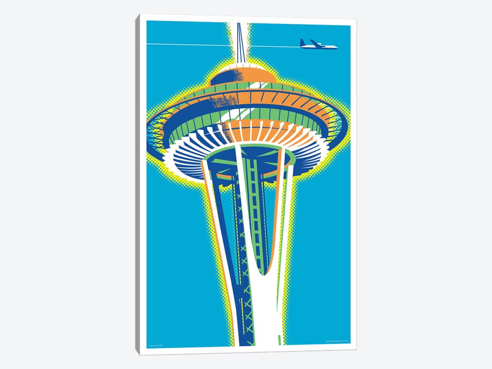 Seattle Space Needle Poster by Jim Zahniser 1-piece Canvas Art