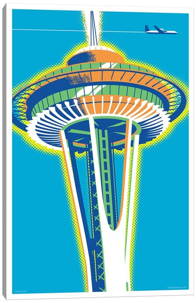 Seattle Space Needle Poster Canvas Art Print - Jim Zahniser