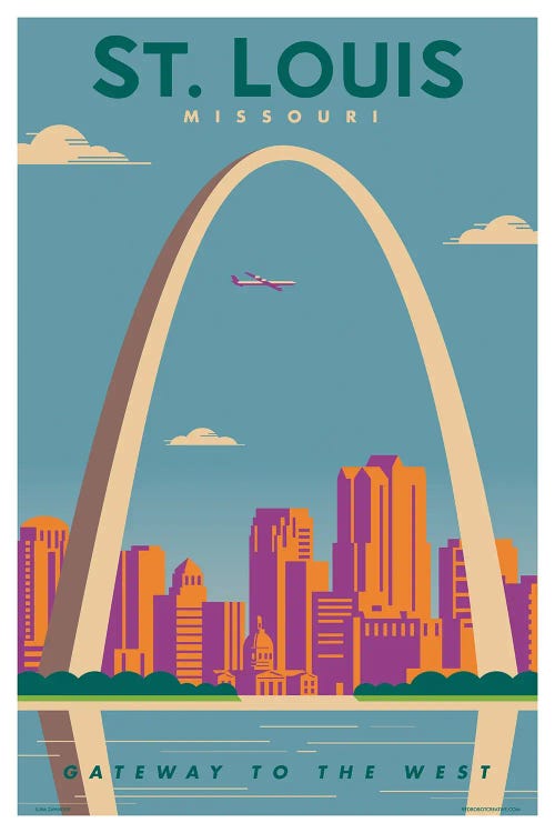 St. Louis Travel Poster by Jim Zahniser wall art