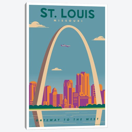 St. Louis Travel Poster Canvas Print #JZA48} by Jim Zahniser Canvas Artwork