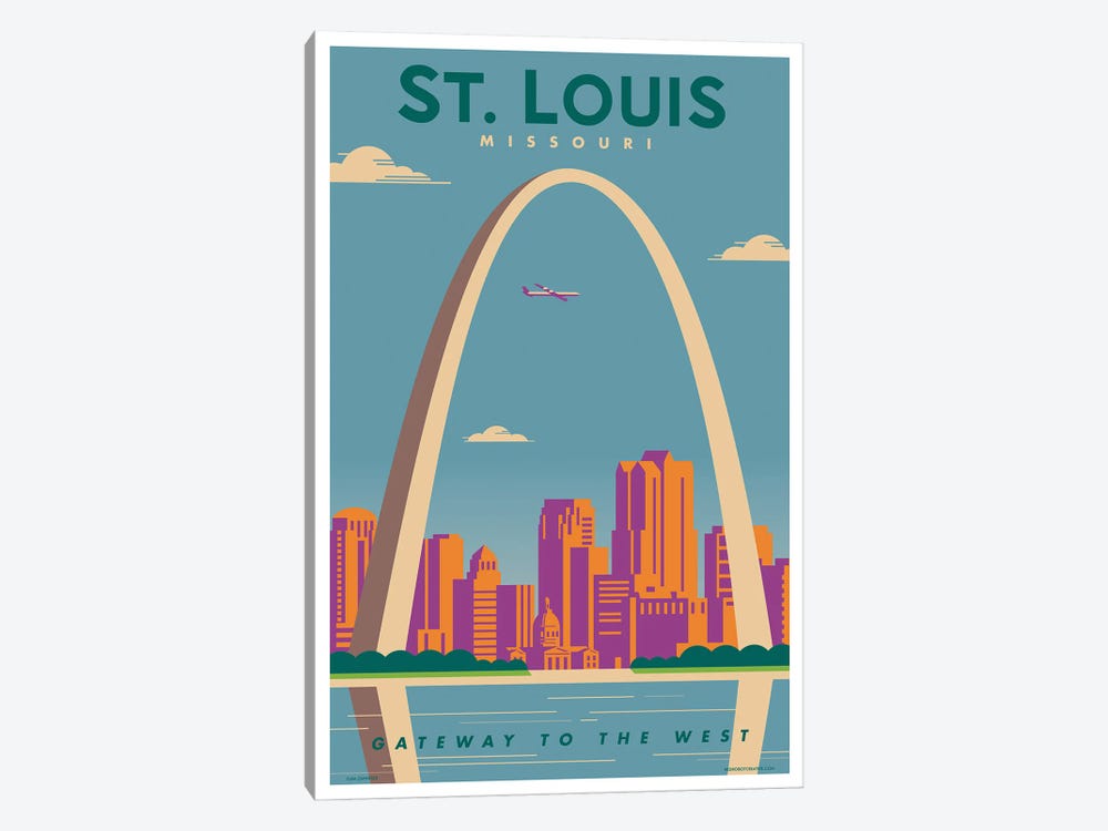 St. Louis Travel Poster by Jim Zahniser 1-piece Canvas Art Print