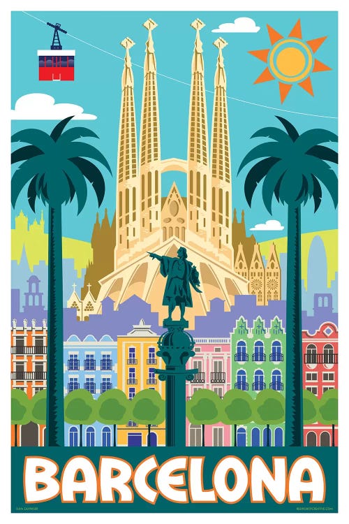 Barcelona Travel Poster