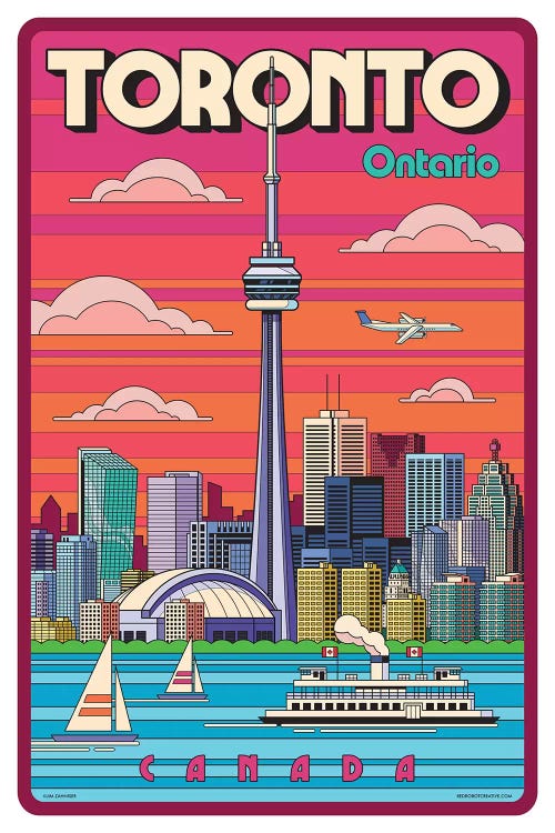 Toronto Pop Art Travel Poster by Jim Zahniser wall art