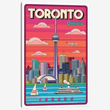 Toronto Pop Art Travel Poster Canvas Print #JZA52} by Jim Zahniser Canvas Print