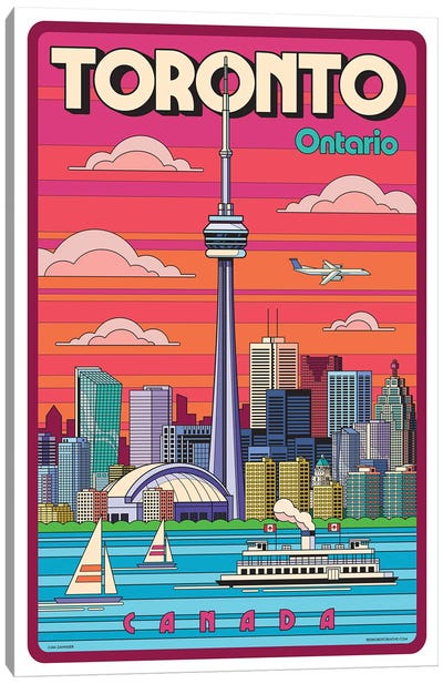 Toronto Pop Art Travel Poster Canvas Art Print - Tower Art