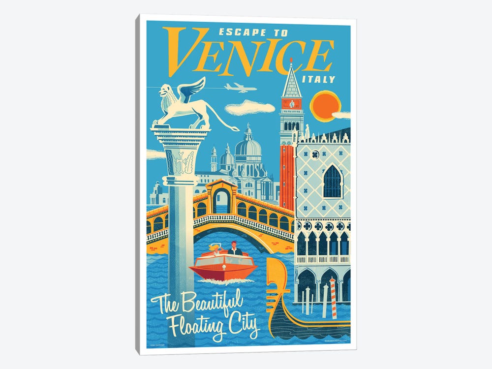 Venice Travel Poster I by Jim Zahniser 1-piece Canvas Wall Art