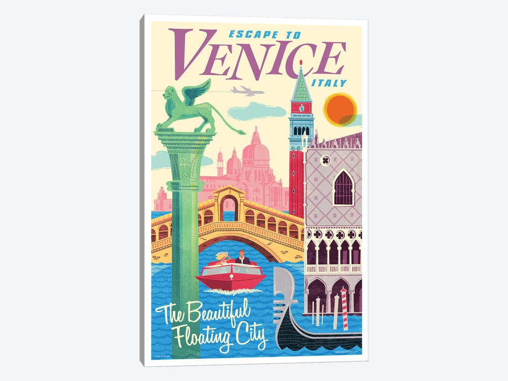 Venice Travel Poster II by Jim Zahniser 1-piece Art Print