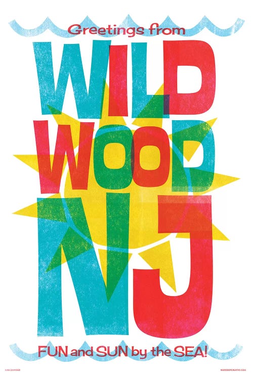 Wildwood New Jersey Travel Poster by Jim Zahniser wall art
