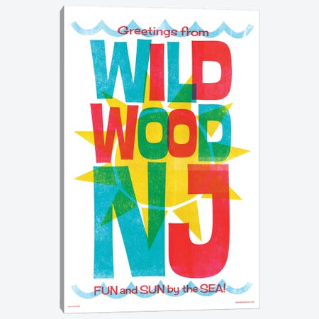 Wildwood New Jersey Travel Poster Canvas Print #JZA56} by Jim Zahniser Canvas Artwork