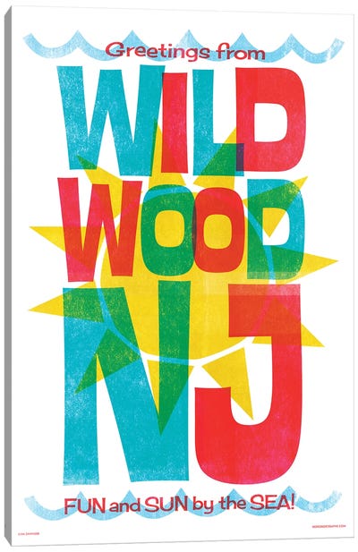 Wildwood New Jersey Travel Poster Canvas Art Print - Jim Zahniser